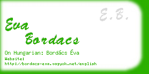 eva bordacs business card