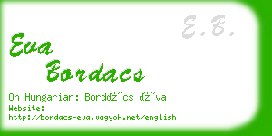 eva bordacs business card